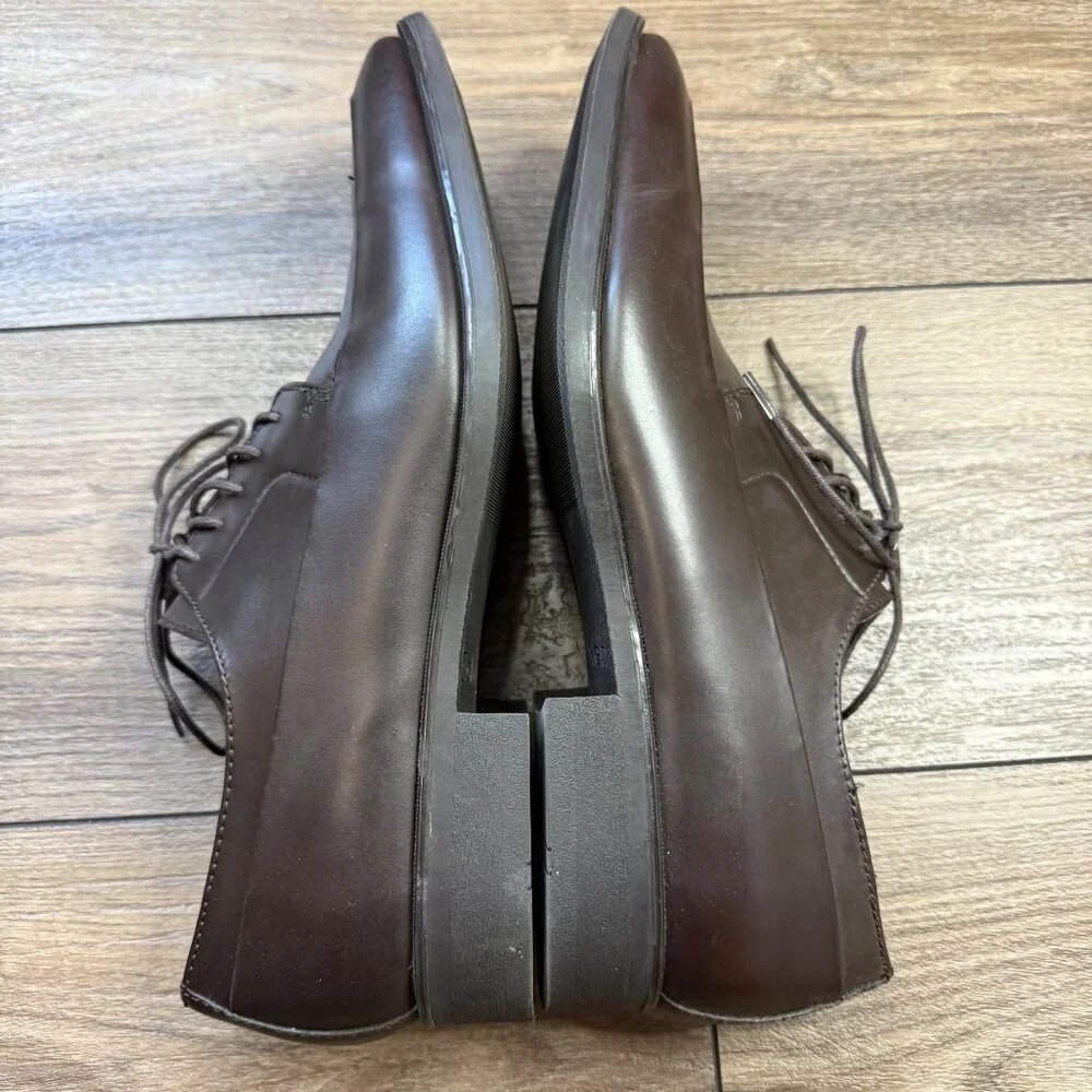 Calvin Klein Leather‎ Oxford Dress Shoes Men's Size 11M Elroy Derby Formal Brown
